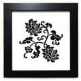 thumbnail image 1 of Outline Black Flowers Black Square Frame Picture Wall Tabletop, 1 of 3