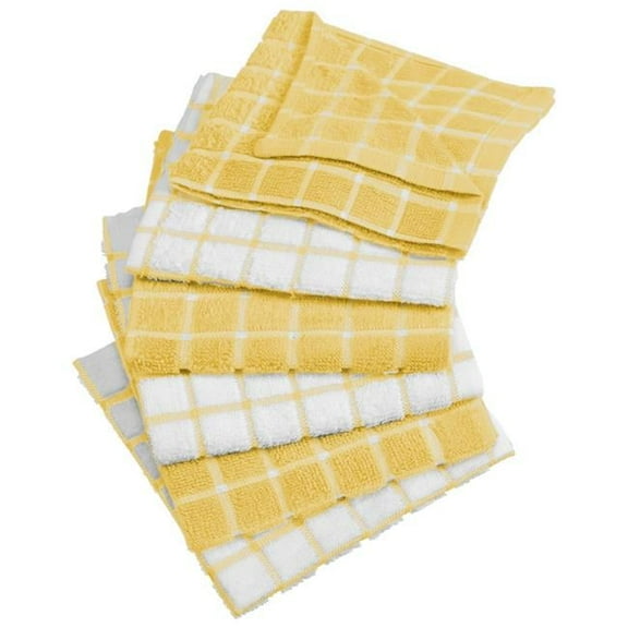 Yellow Combo Windowpane Dishcloth - Set of 6