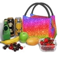 thumbnail image 3 of Fotbe Colorful Glitter Bolsa Térmica Portátil con Estampado, Bolsa de Entrega de Alimentos Aislada, Bolsa Reutilizable de Gran Capacidad para Comidas y Supermercado, 3 of 6