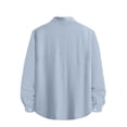 thumbnail image 5 of Mens Top Cotton Linen Long Sleeve Button Down Shirt, 5 of 8