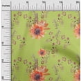 thumbnail image 1 of oneOone Viscose Jersey Lime Fabric Flower & Leaves Watercolor Sewing Material Print Fabric By The Yard 60 Inch Wide, 1 of 5