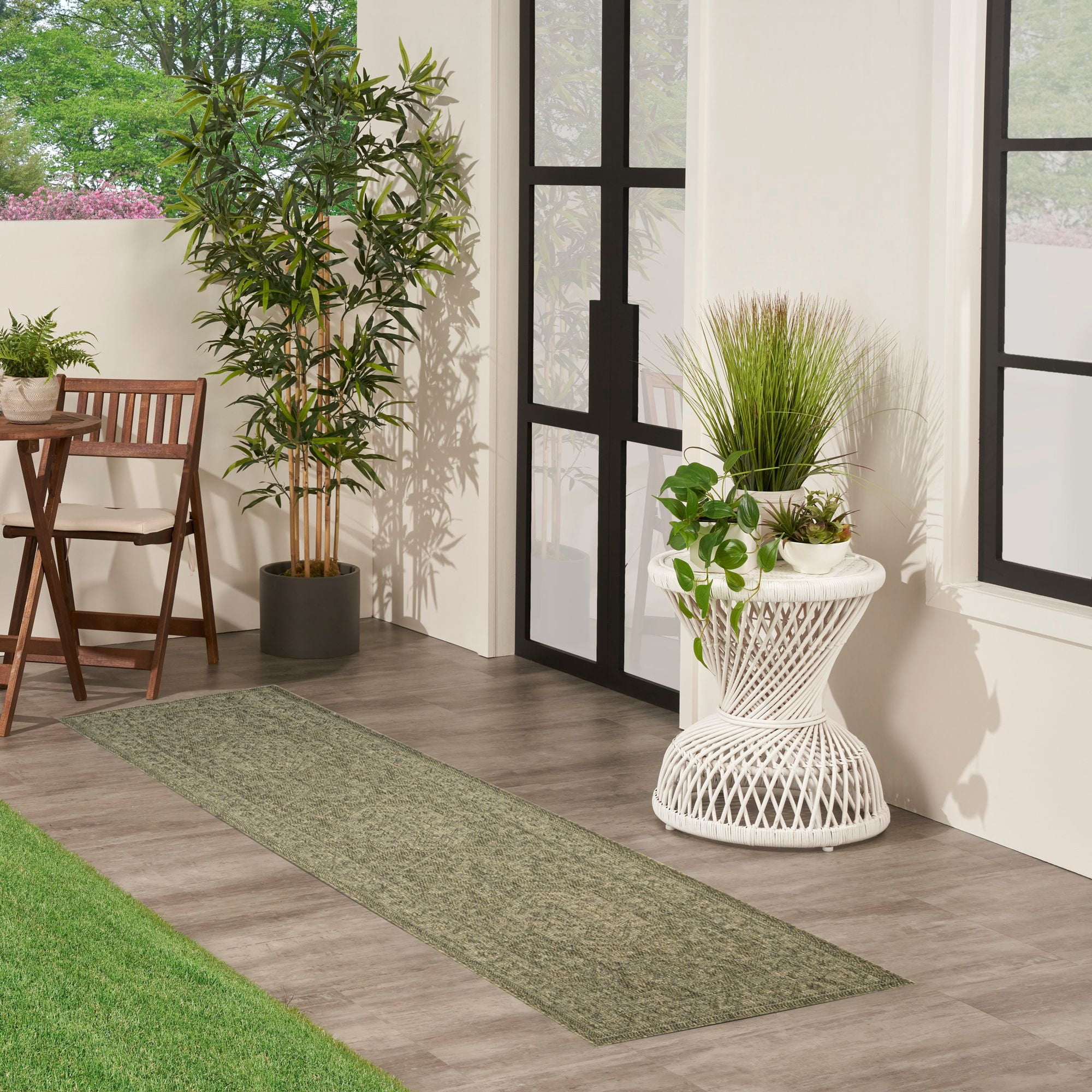 Nourison Tulum 2' x 6' Olive Indoor/Outdoor Rug