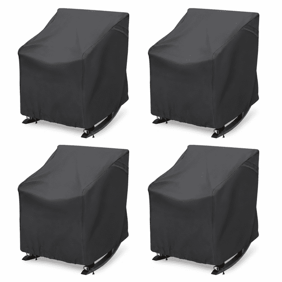 Black 4-Pack Patio Chair Covers, 27.5"W x 32.5"D x 39"H, Waterproof UV Resistant Heavy Duty Fabric