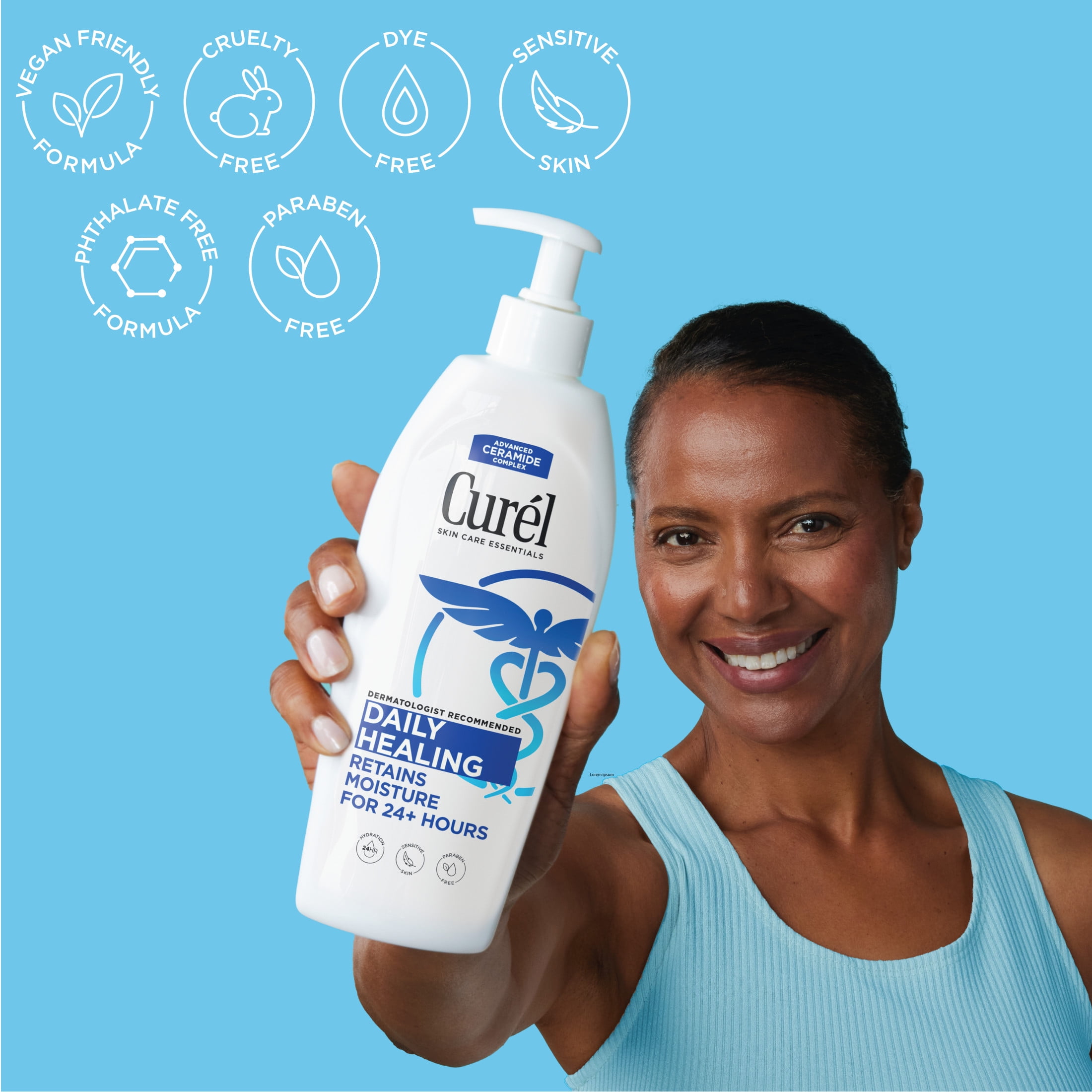 (4 pack) Curel Daily Healing Hand and Body Lotion for Dry Skin, Dermatologist Recommended Moisturizer, 20 fl oz