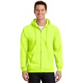thumbnail image 3 of Gildan High Visibility Full Zip Hooded Sweatshirt for Men Heavy Blend Long Sleeve Fleece Pullover Hoodie Jacket | Hi Vis Safety Green 8 oz 50/50 Cotton/polyester Sweater, 3 Pack, Size – L, 3 of 5
