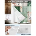 thumbnail image 5 of No Hook Shower Curtain with Snap-in Liner, Boho Spring Floral Waterproof Fabric Bathroom Curtains, Retro Flowers Plants Patchwork Grid Green Bath Curtains & Mesh Top Window 66"x72", 5 of 9