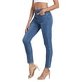 thumbnail image 6 of HDE Women's Pull On Skinny Jeans High Waisted Stretch Denim Jegging with Pockets Blue - S, 6 of 7