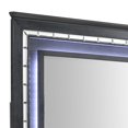 thumbnail image 2 of Contemporary Style Rectangular Wooden Frame Mirror with LED Lights, Gray, 2 of 2