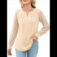 thumbnail image 1 of Camisas de Larga para Mujer, Blusas de Encaje, Ropa Informal de Negocios, Moda de Otoño, Blusas Tejidas Y2k Albaricoque S, 1 of 9