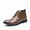 Brown, variant on Men's Crocodile-Embossed Leather Dress Boots , Glossy Leather Ankle Dress Boots with Zipper, Black Green Brown