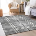 thumbnail image 5 of HomeRoots 674313 5 x 8 ft. Gray & Ivory Plaid Transitional Washable Machine Made Rectangle Area Rug with UV Protection, 5 of 9