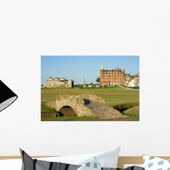 Famous Swilcan Bridge St Wall Mural by Wallmonkeys Peel and Stick Graphic (18 in W x 12 in H) WM31503