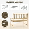 thumbnail image 4 of Amijoy Outdoor Teak Wood Garden Bench, 2-Person Patio Bench With Backrest And Armrests, Patio Garden Bench Natural, 4 of 7