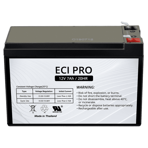 ECI Pro 12V 7Ah SLA Rechargeable Battery for UPS, Alarm, Security, Solar & Emergency Lights