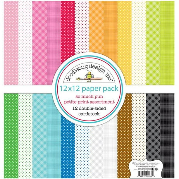 Doodlebug Petite Prints DoubleSided Cardstock 12"X12" 12/PkSo Much