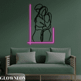 thumbnail image 3 of Glowneon Romantic Line Art Couple Hugging Neon Sign, Couple Artwork, 3 of 5