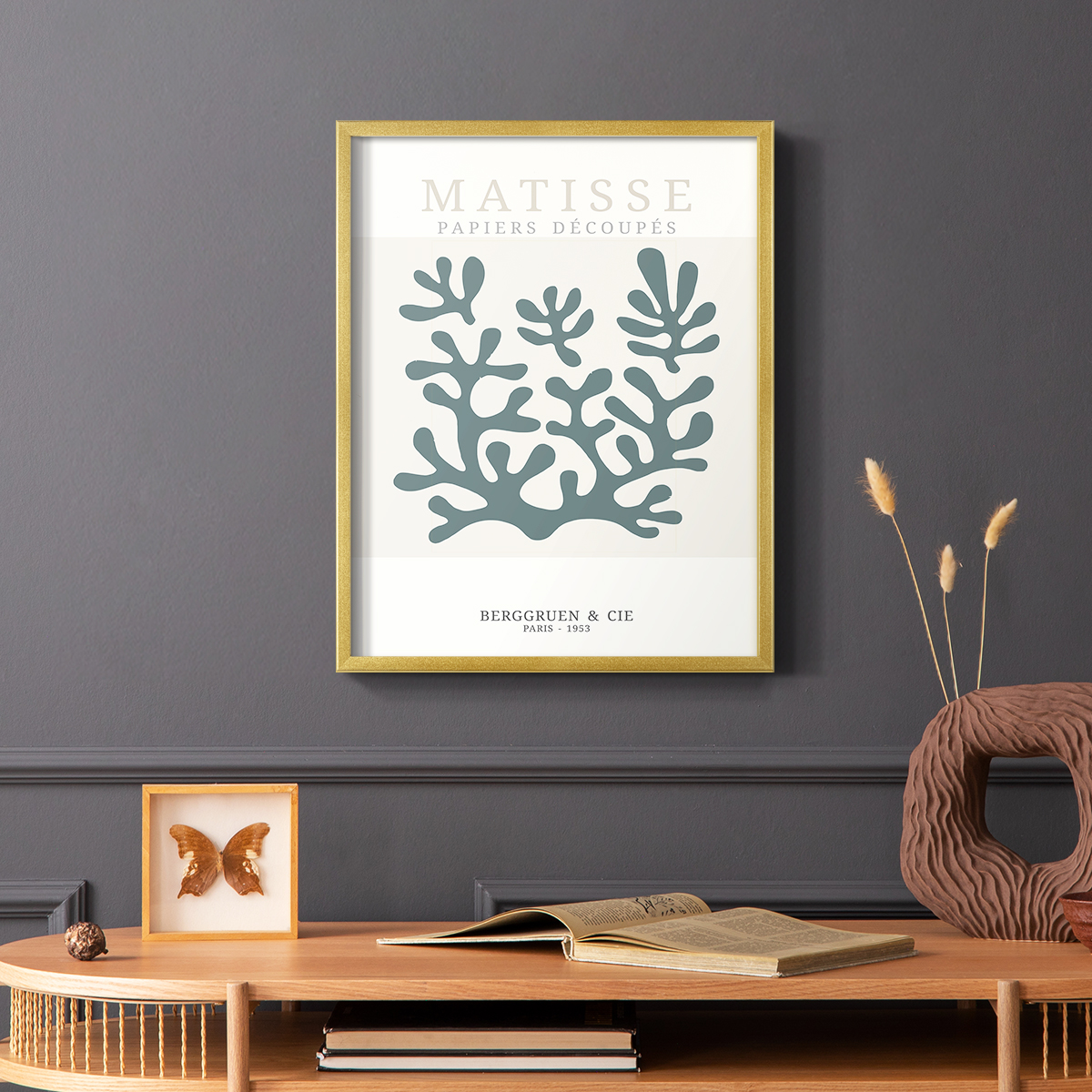 Matisse CDXXVII in Gold Solid Wood Framed Print No Nail Hanging