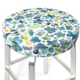 thumbnail image 3 of KLL Floral In Blue Round Bar Chair Cushion Cover 14 inch ,Bar Stool Protector with Elastic, Soft Washable, 3 of 6