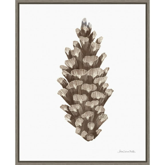Amanti Art Peace and Joy Pinecone Framed Canvas Wall Art Print