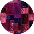 thumbnail image 1 of Ahgly Company Indoor Round Patchwork Pink Transitional Area Rugs, 6' Round, 1 of 4
