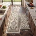 thumbnail image 6 of UERMEI 3'x8' Runner Rug for Hallway, Machine Washable Vintage Runner Rug Distressed, Non Slip Kitchen Floor Mat, Low Pile Rugs for Kitchen Halfway Bedroom Laundry Entryway, Brown Green, 6 of 8