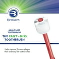 thumbnail image 3 of Brilliant Soft Adult Toothbrush, 10,000+ Microfiber Bristles for Cleaner Mouth, Red Clear, 2-Pack, 3 of 8