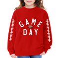 thumbnail image 6 of KAUOD Girls Letter Print Sweatshirt Football Graphic Crewneck Pullover Long Sleeve Sweaters Kids Casual Fashion Top School Hoodies, 6 of 6
