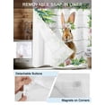 thumbnail image 5 of No Hook Shower Curtain with Snap-in Liner, Easter Bunny Waterproof Fabric Bathroom Curtains, Spring Daisy Botanical Leaves Gray Wooden Bath Curtains & Mesh Top Window 72"x78" Long, 5 of 9