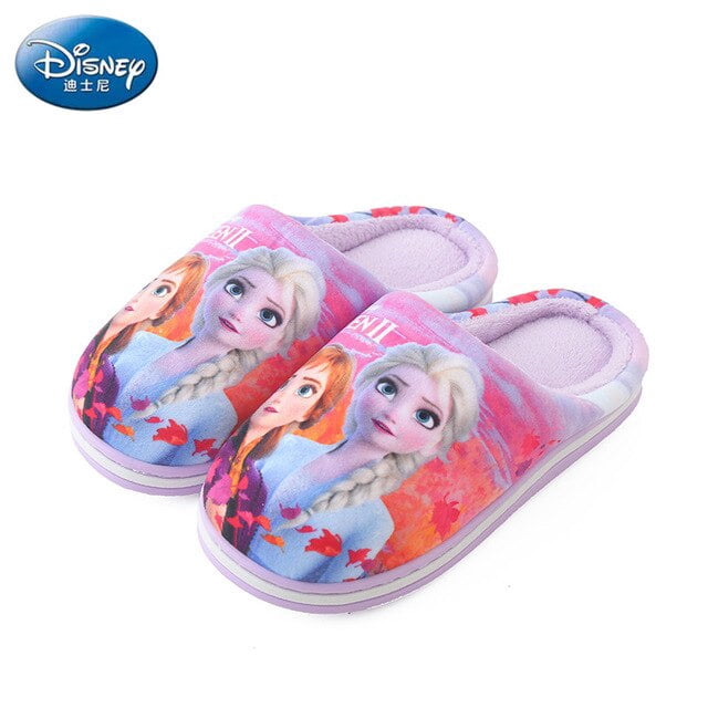 Zapatillas de algodón para niños de Disney Frozen, zapatillas antideslizantes para padres e hijos con bonitos dibujos animados de otoño e invierno para niñas, 160-plantilla de 15cm Gao Jinjia LED