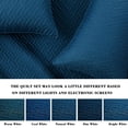 thumbnail image 3 of Exclusivo Mezcla 2-Piece Twin Size Quilt Set, Basket Quilted Bedspread/Coverlet/Bed Cover(68"x 88", Dark Blue), 3 of 7
