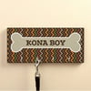 Personalized Brown Chevron Leash Hanger