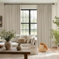 thumbnail image 6 of Beige Oatmeal Linen Pinch Pleated  Blackout Curtains 90 Inch Length 2 Panels Set, 6 of 8
