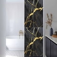 thumbnail image 2 of Marble Texture Window Privacy Film Modern Black Golden Ripple Effect Decorative Glass Window Film UV Blocking Static Cling Non-Adhesive Sticker Covering for Home Door 17.7 x 78.7 inches, 2 of 7