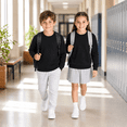 thumbnail image 3 of ClassExceed Toddler Sweatshirt, Boys & Girls Fleece Crewneck Pullover, Unisex School Uniform, Black, 4T, 3 of 8