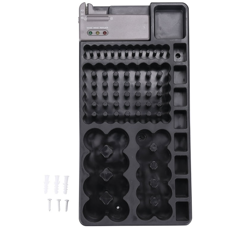 Battery Storage Organizer Holder with Tester Battery Caddy Rack Case Box  Holders Battery Checker For AAA AA C D 9V Battery Case