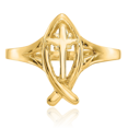 thumbnail image 5 of 10K Solid Yellow Gold Ichthus Fish Symbol Holy Cross Religious Ring Christian Jesus Christ Promise Band, 5 of 9