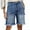Dark Blue, variant on Women's Slim Fit High Waist Denim Shorts Vintage Washed Blue, Raw Edge Hem for Casual Summer Style,Dark Blue 2XL