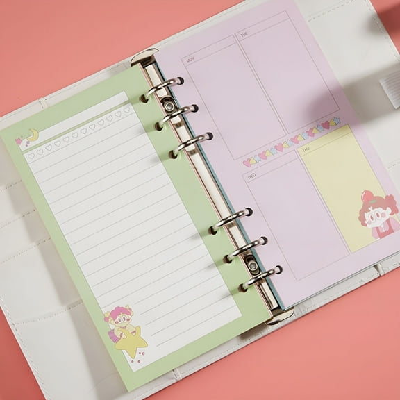 CCOCC A6 Loose-leaf Notebook Refill Papers Fit for Various Loose-leaf Planners Notepad Journal A6 Binders Pack of 80 Sheets