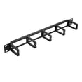 thumbnail image 1 of 19 Inch 1U Rack Cabinets Cable Management Network Organizer Hollow Metal Base Five Ring Detachable Wire Manager Frame, 1 of 7