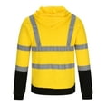thumbnail image 6 of Dagegui High Visibility Sweatshirt for Men Safety Hoodie Pullover Sweatshirt Thin Fleece Winter Zip Up Hoodies Tops Outdoor Work Clothes Yellow XL, 6 of 6