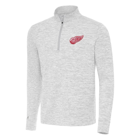 Men's Antigua Gray Detroit Red Wings Cause Quarter-Zip Top
