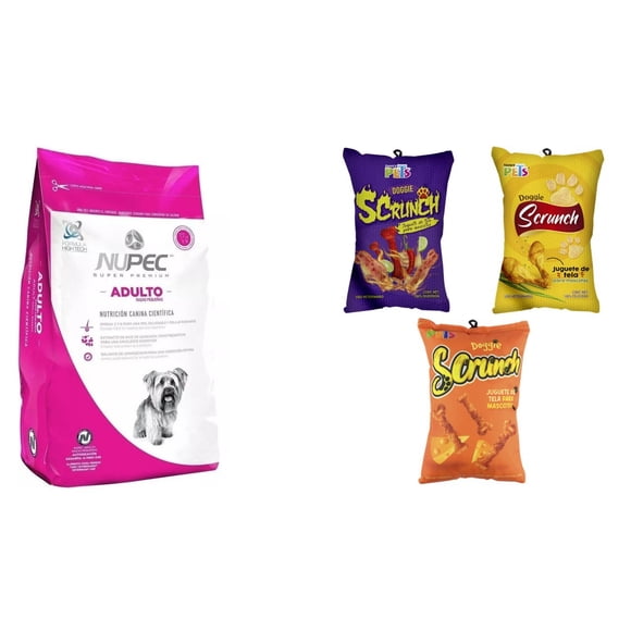 Paquete Nupec adulto razas pequeñas 8 kg + 1 juguete de tela squeaker Fancy pets