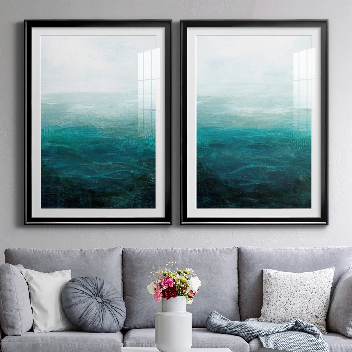 Wexford Home Drifting Sea I Premium Framed Print, 26.5" x 36.5" - Ready to Hang, Black (Set of 2)