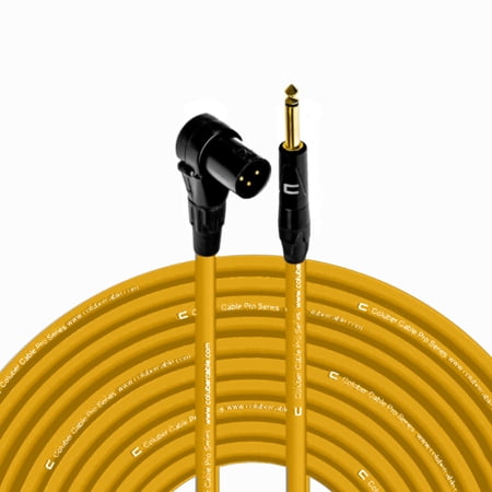 Columber Cable Right Angle XLR Male to 1/4" TS Male Pro Microphone Connector