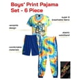 thumbnail image 2 of Quad Seven Boys' Print Pajama Set - 6 Piece Sleep Shirt, Pajama Pants, and Lounge Shorts (Size: 8-18), 2 of 7