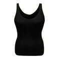 thumbnail image 5 of HAPIMO Women's Summer Tank Tops Solid Color Print Tops Ice Silk Knitting Camisole Sleeveless Shirts for Girls Casual Loose Fit Camis Vest V-Neck Blouse Black L, 5 of 7
