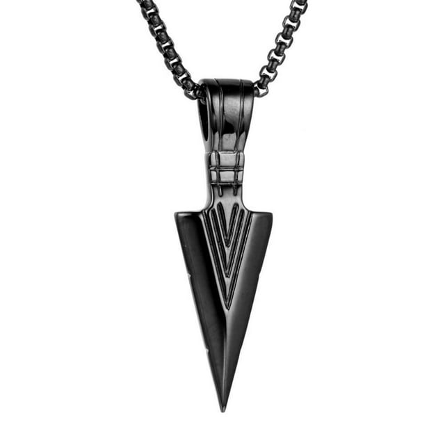 Collier Chaîne Cool en Titane Acier Inoxydable Flèche Gothique Réglable Style Rétro Ras-de-Cou à Pointe de Flèche Cadeaux Colliers pour Hommes Or Rose+or