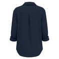 thumbnail image 5 of TGSLY Women's Button-Down Shirts Lightweight Soft Collared Solid Color Cotton Blouses Dressy Casual Roll Tab Long Sleeve Tops with Chest Pocket XXXL, 5 of 6
