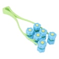 thumbnail image 3 of Face Roller, Double Clips Comfortable Handle Flower Type Massage Roller Flower Appearance Concave Convex Particles ABS Material  For Arms For Legs For Face Blue, 3 of 8
