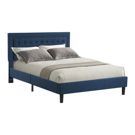 Devon & Claire Kelly Navy Blue Tufted Upholstered Bed, Queen - Walmart.com